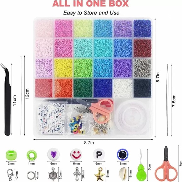 Brand New 17000pcs Seed Beads Jewelry Making Kit For Adult, Kids 8+ Years Old - Picture 7 of 8